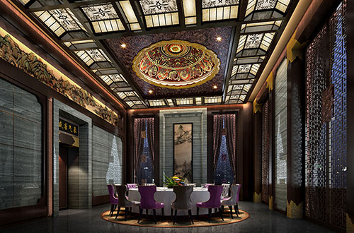 牡丹低调奢华的新中式酒店设计效果图